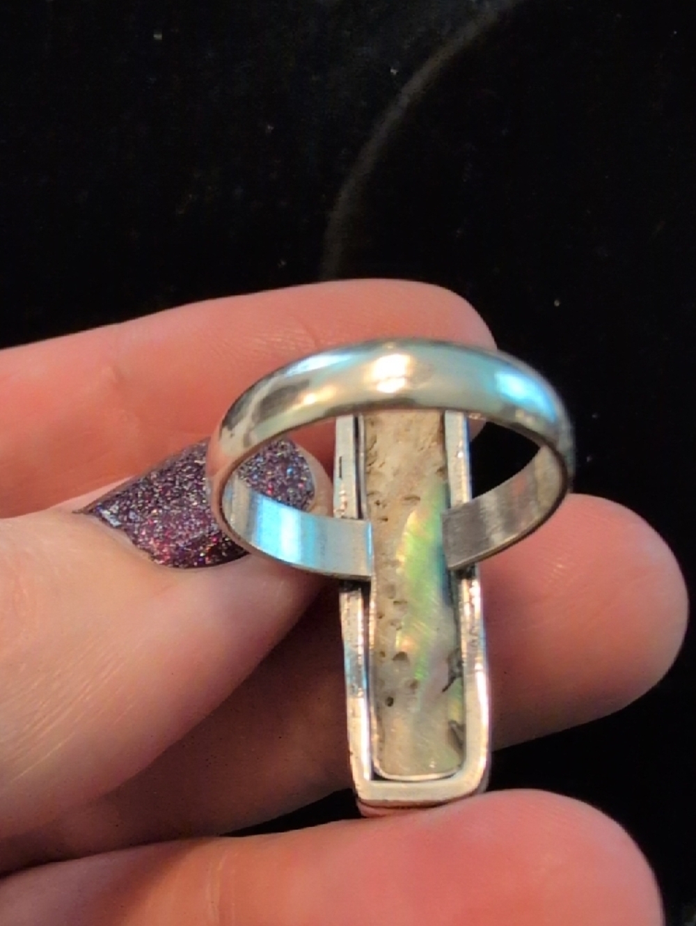 Rectangular Abalone Ring - Picture 5 of 9